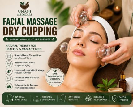 Facial Massage Dry Cupping therapy for glowing skin, improved circulation,